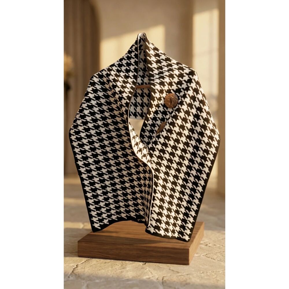 Katie Todd Black and white 100% Cotton Scarf | Sz one size